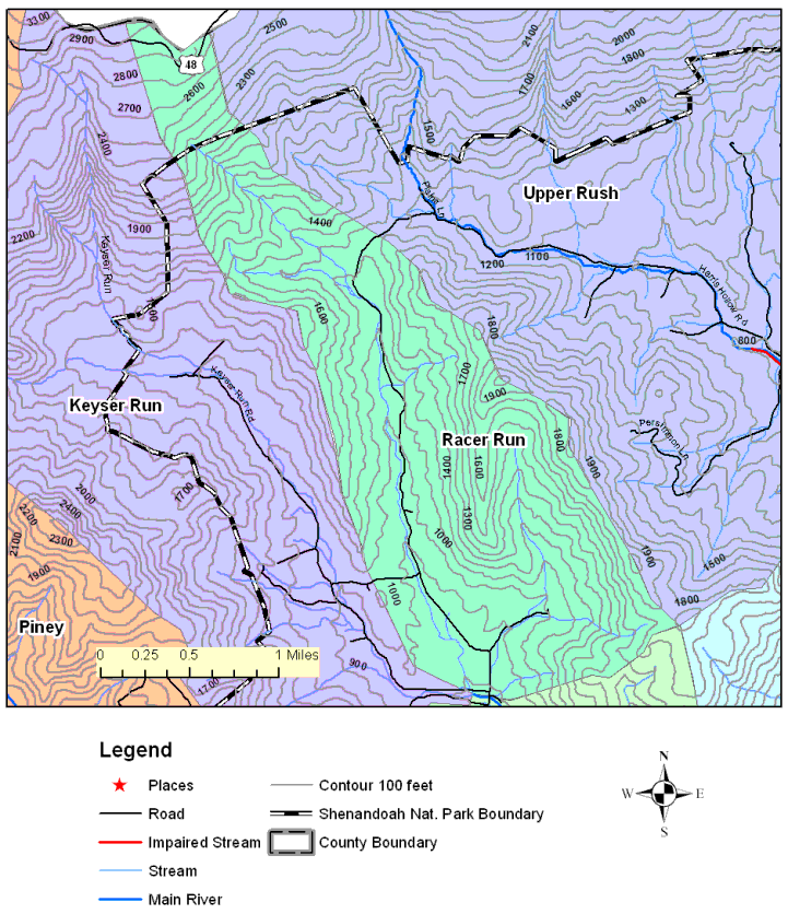 Racer Run, Topographic Map